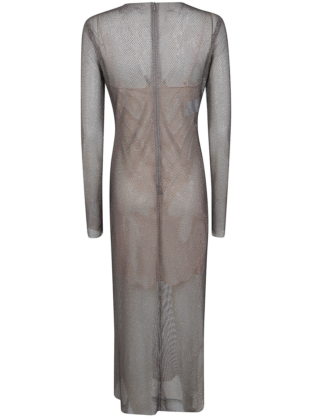 Alberta Ferretti Women Crystals Net Midi Dress