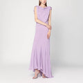 Alberta Ferretti Long Dress With Light Purple Ruffles Women