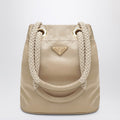 Prada Mariner Small Bucket Bag In Camel Re-Nylon Women