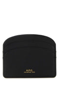 A.P.C. Women Black Leather Demi-Lune Card Holder
