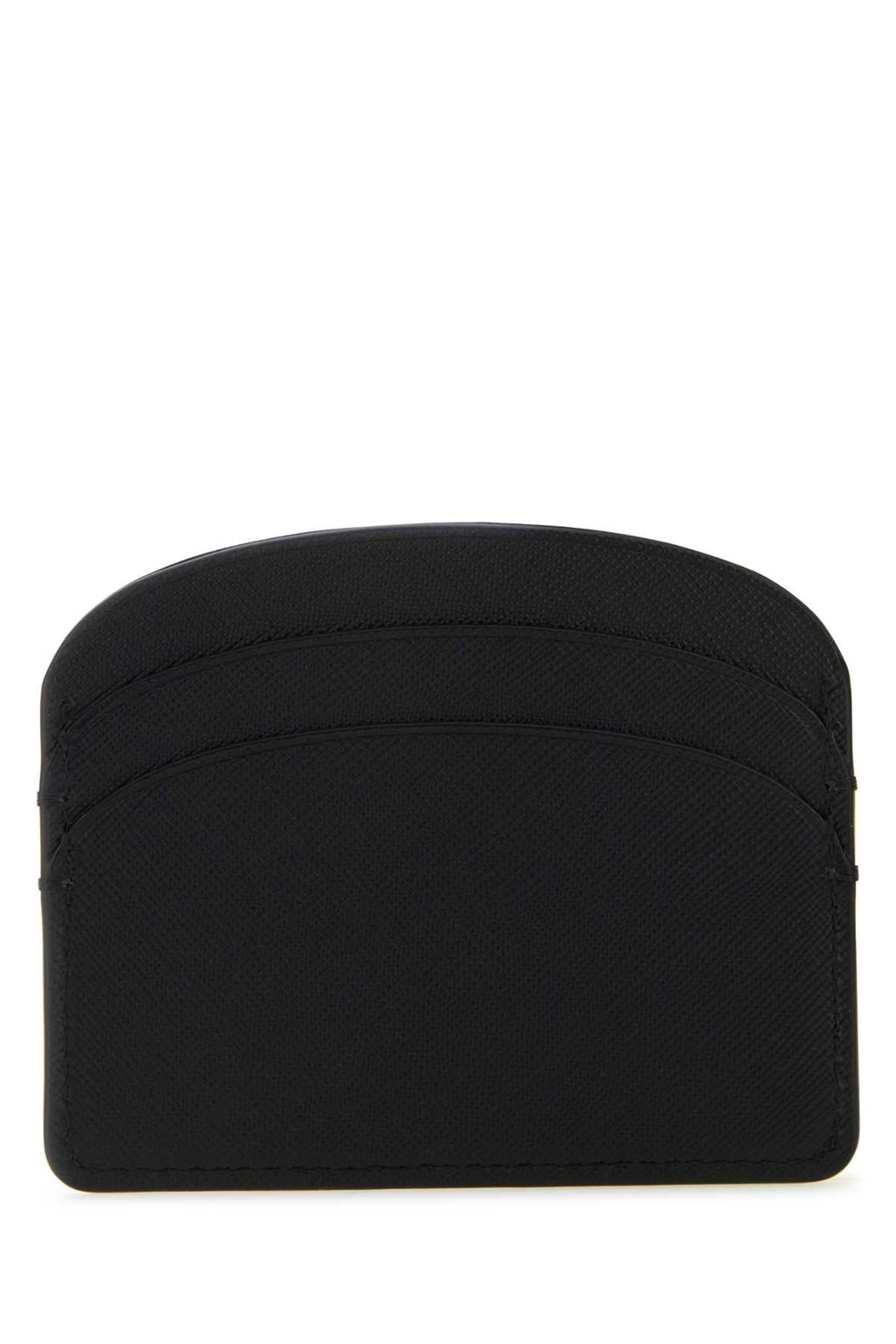 A.P.C. Women Black Leather Demi-Lune Card Holder