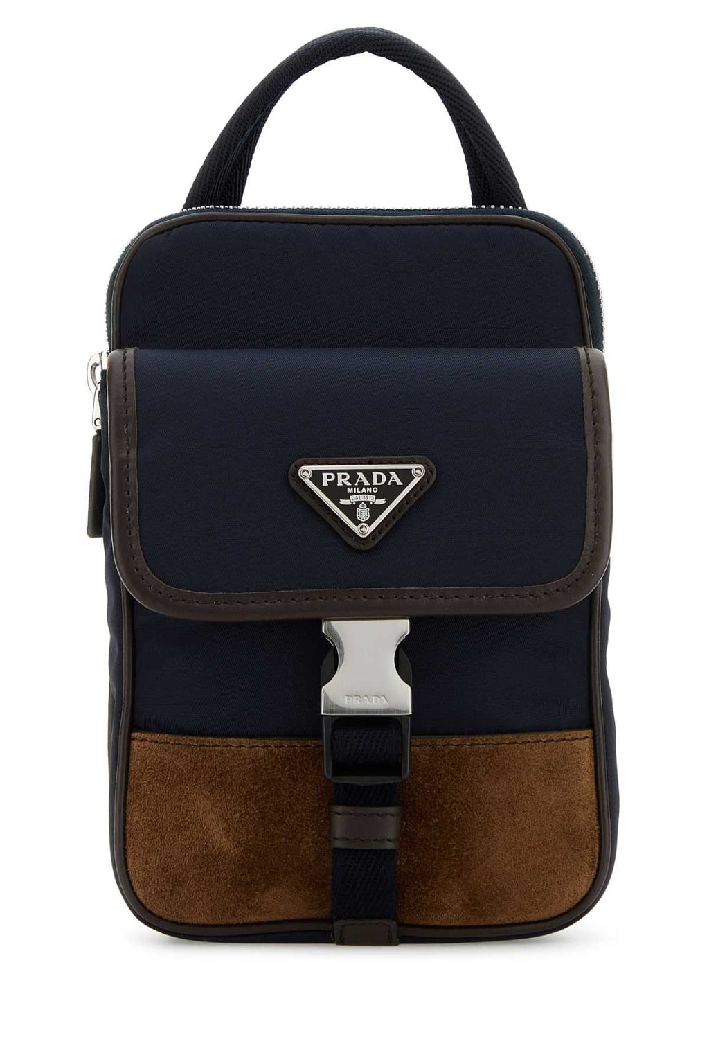 Prada Men Two-Tone Nylon And Suede Phone Case