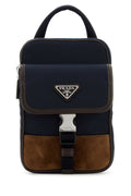 Prada Men Two-Tone Nylon And Suede Phone Case