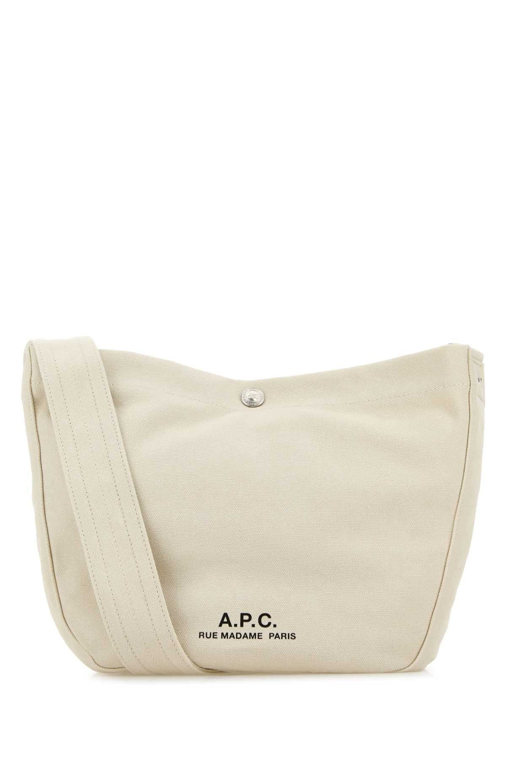 A.P.C. Women Ivory Canvas Small Besace Crossbody Bag