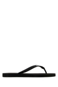 Balenciaga Men Black Rubber Thong Slippers