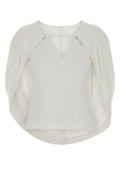 Alberta Ferretti Women White Stretch Crepe Top