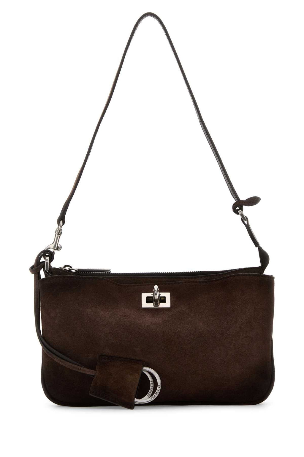 Balenciaga Women Brown Suede Rodeo Shoulder Bag