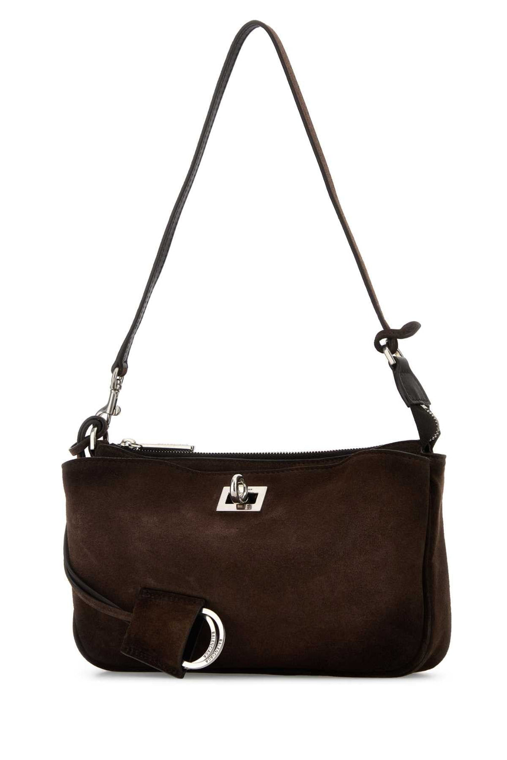 Balenciaga Women Brown Suede Rodeo Shoulder Bag