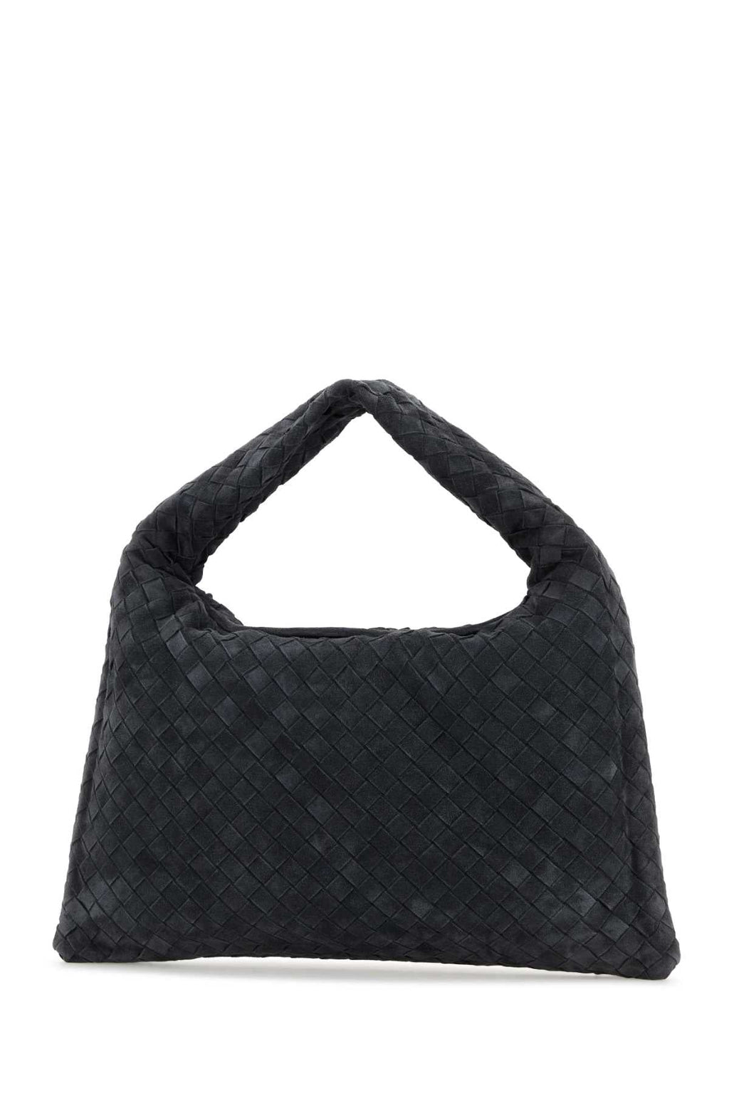Bottega Veneta Women Dark Grey Suede Small Hop Shoulder Bag