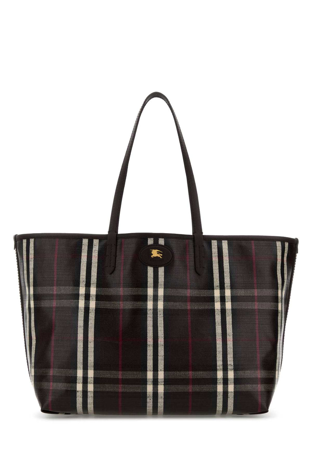 Burberry Women Embroidered Canvas Medium Highlands Shopping Bag