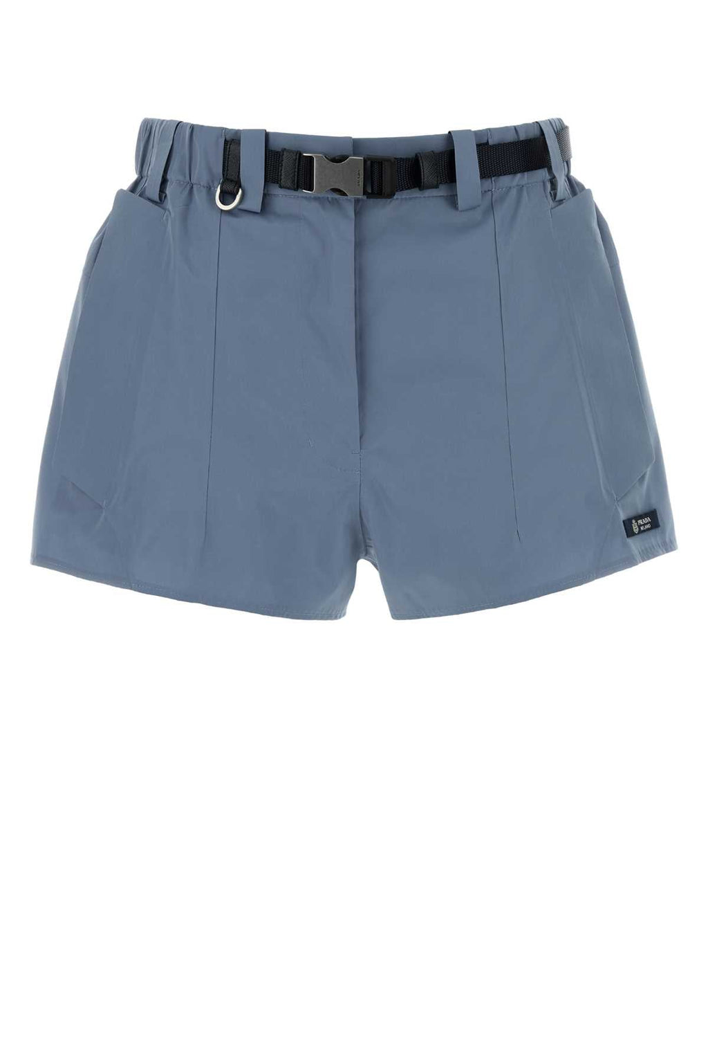 Prada Women Cerulean Blue Canvas Shorts