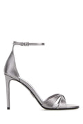 Prada Women Silver Leather Sandals