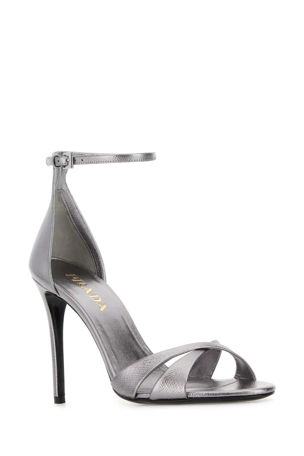 Prada Women Silver Leather Sandals