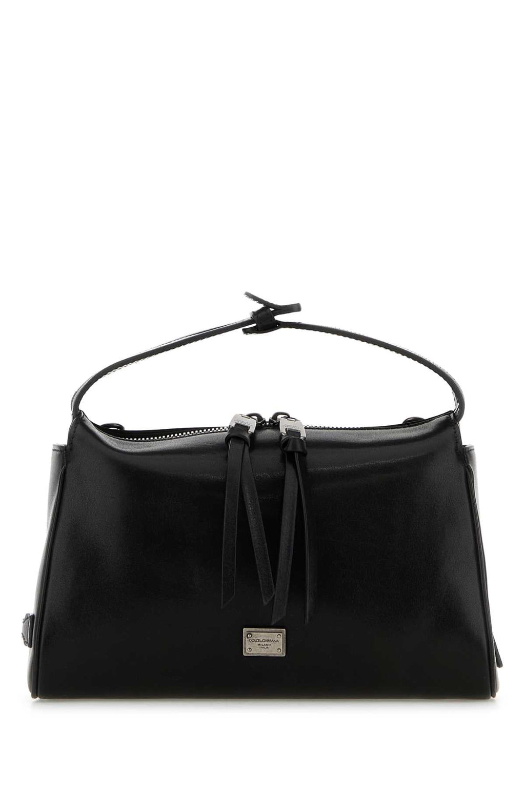 Dolce & Gabbana Men Black Leather Vittoria Handbag