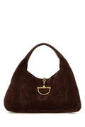 Gucci Women Brown Suede Maxi Gucci Softbit Shoulder Bag