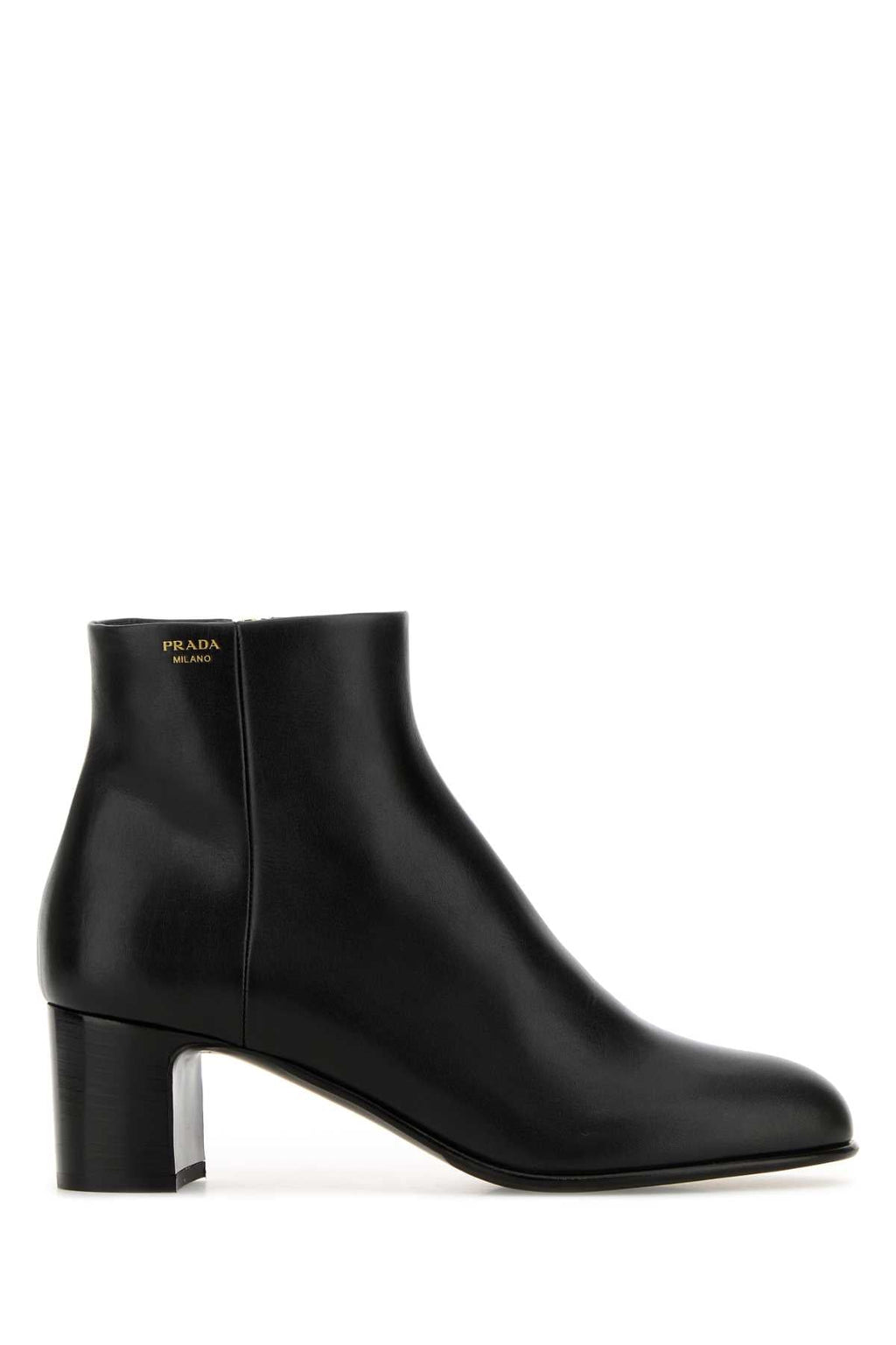 Prada Women Black Leather Ankle Boots