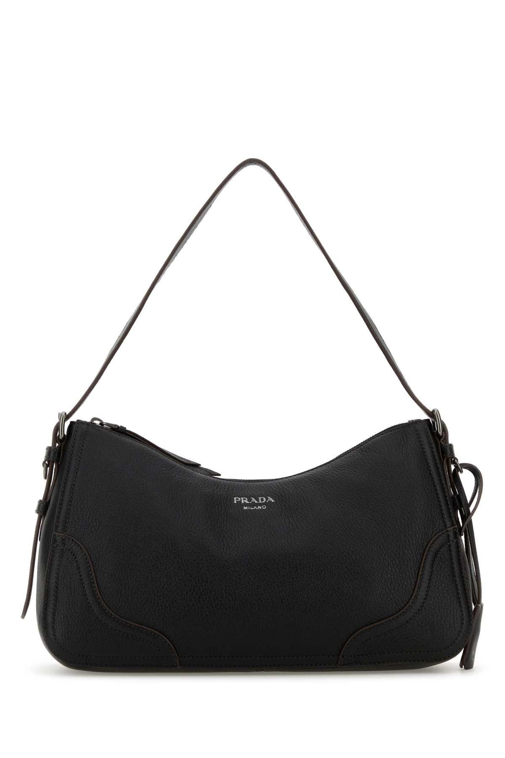 Prada Women Black Leather Shoulder Bag
