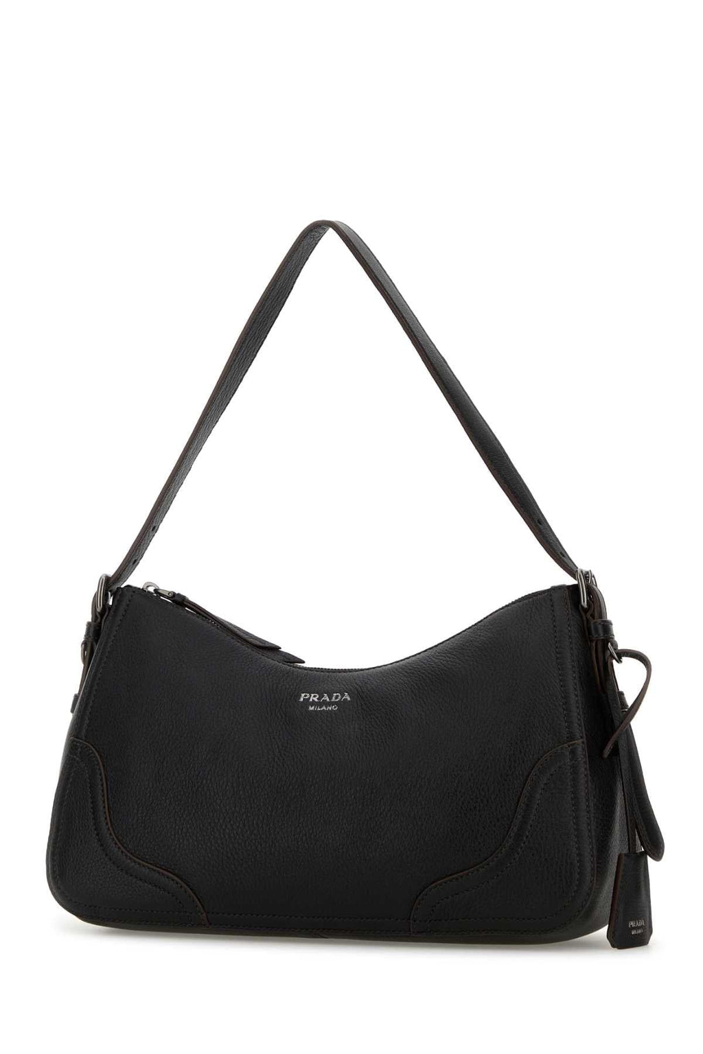 Prada Women Black Leather Shoulder Bag