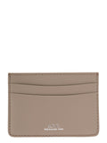 A.P.C. Men Grey Card Holder With Logo In Hammered Leather Woman