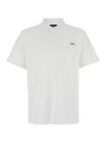A.P.C. Men White Polo Shirt With Classic Collar And Logo Embroidery On The Front In Cotton Man