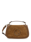 Gucci Women 'Blondie' Brown Handbag With Gg Logo Plaque On The Front In Suede Woman
