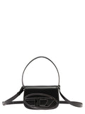 Diesel Women '1Dr' Black Shoulder Bag With Oval D Patch In Leather Woman