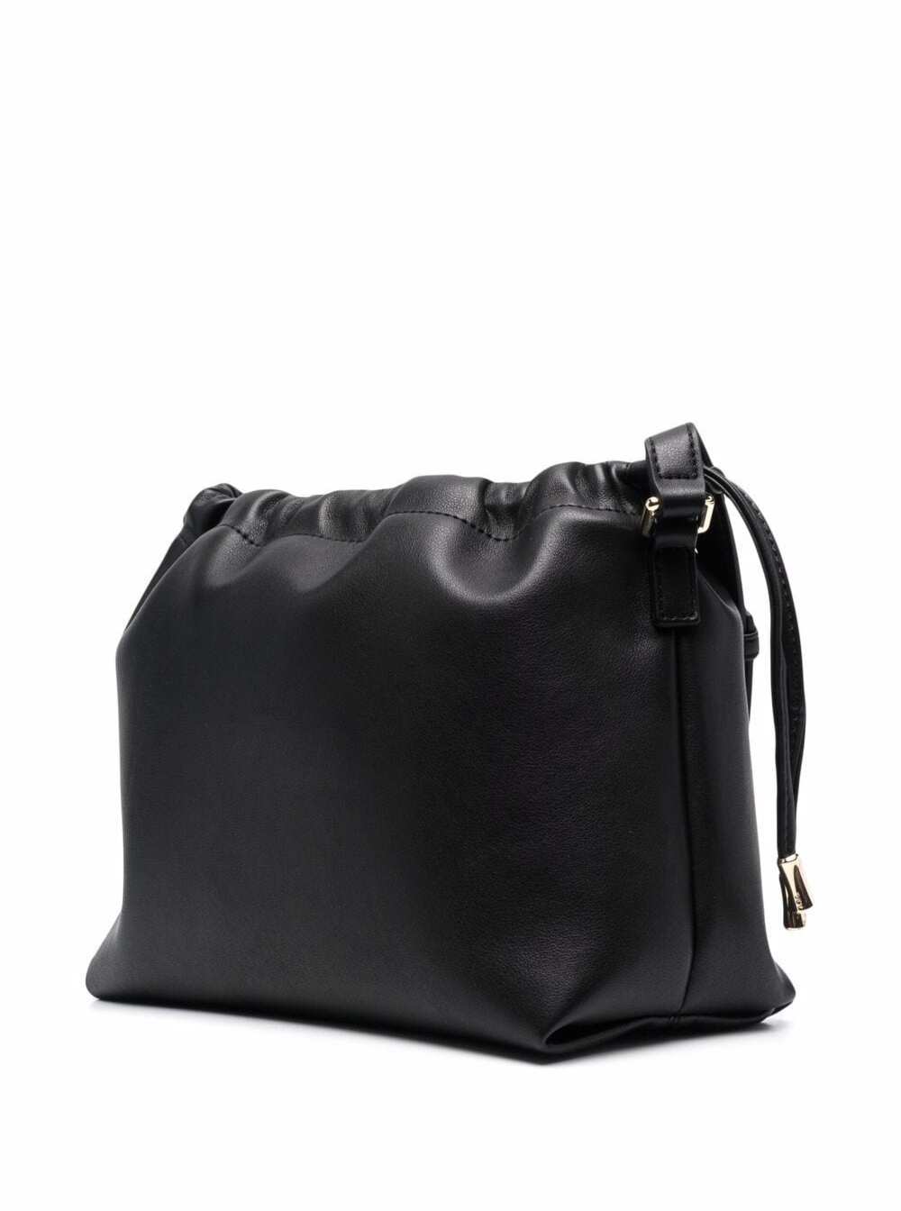A.P.C. Women Black Crossbody Bag With Logo Lettering On The Front And Drawstring Closure In Ecoleather Woman
