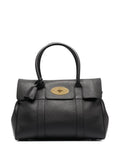 Mulberry Women 'Bayswater' Black Handbag With Twist-Lock Fastening In Grainy Leather Woman