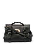 Mulberry Women 'Alexa' Black Handbag With Adjustable And Removable Shoulder Strap And Magnetic Closure In Granied Leather Woman
