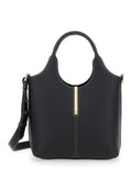 Tod's Women 'Ebr Mini' Black Shoulder Bag With Logo Metal Plate In Leather Woman
