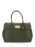 Mulberry Women 'Bayswater' Green Handbag With Twist-Lock Closure In Grained Leather Woman