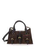 Mulberry Women 'Roxanne' Brown Small Handbag With Adjustable And Removable Shoulder Strap And Two Front Pockets In Suede Woman