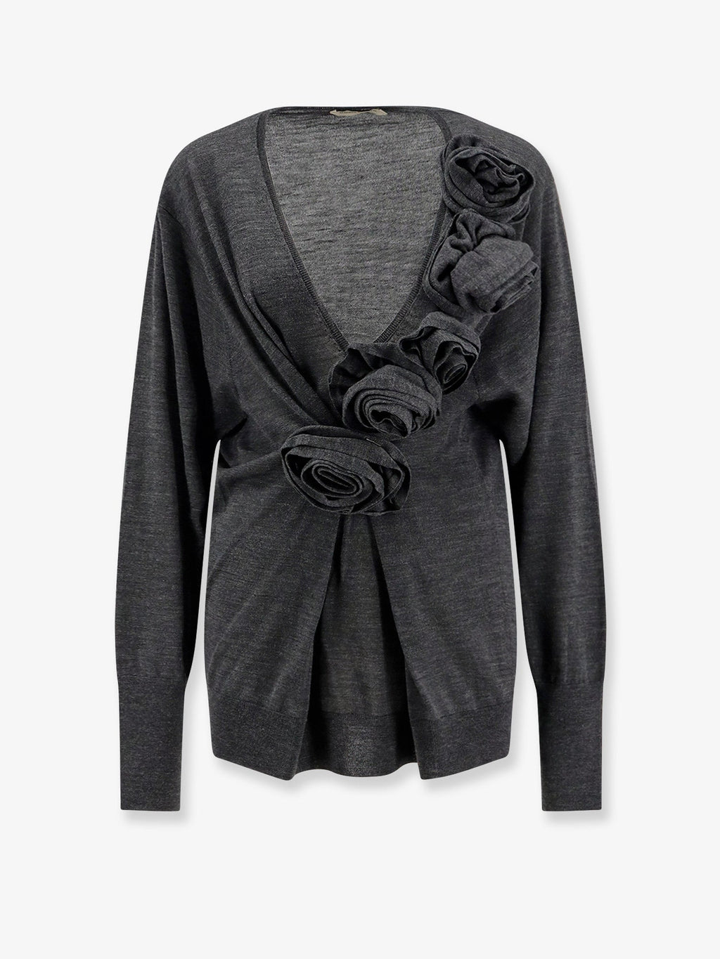 Alberta Ferretti Women Virgin Wool Sweater With Ruffles