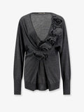 Alberta Ferretti Women Virgin Wool Sweater With Ruffles