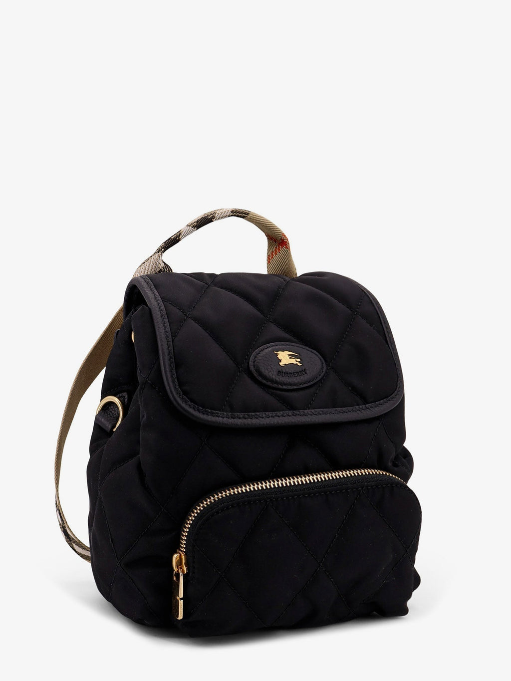 Burberry Women Nylon Backpack With Leather Logo Patch