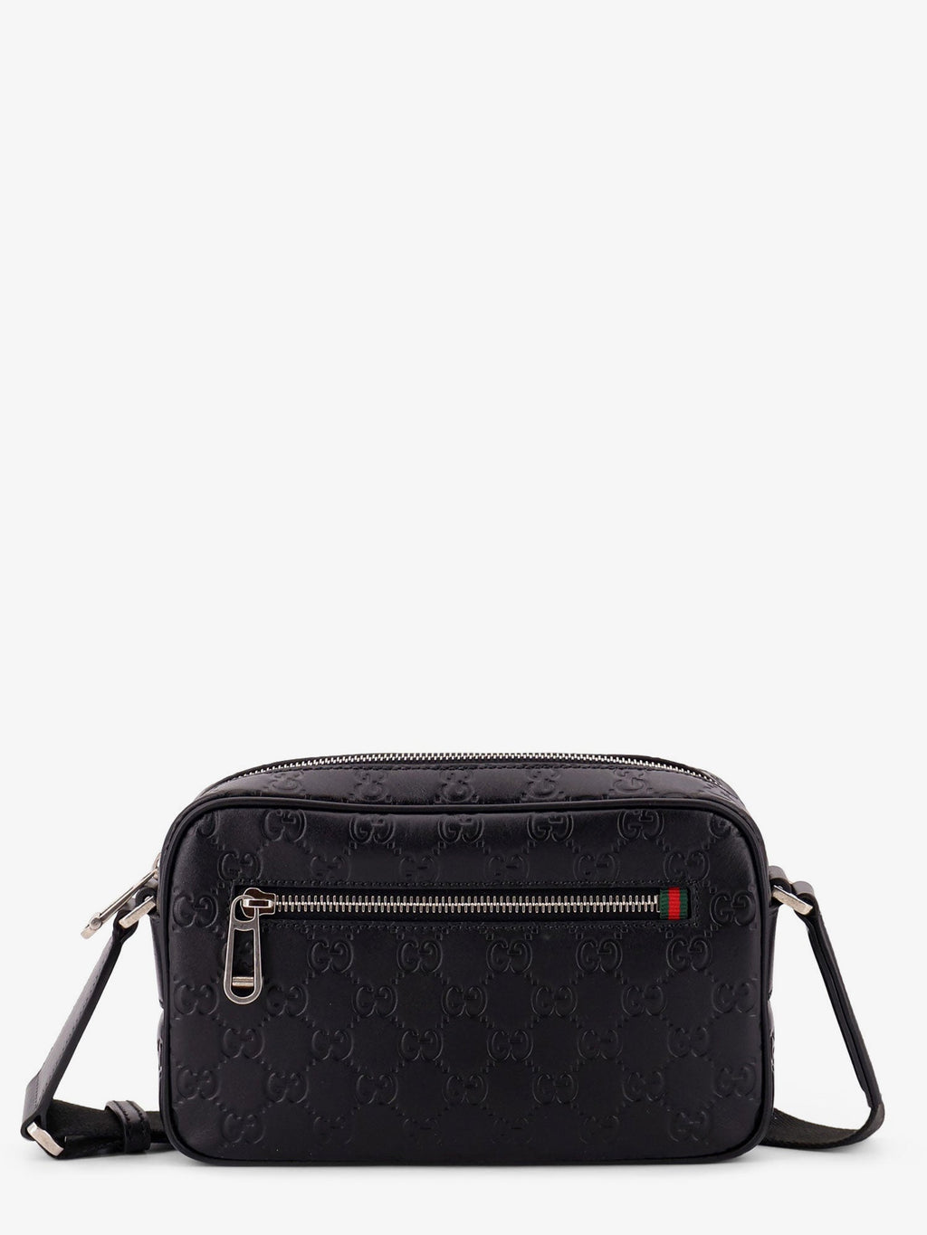 Gucci Men Gg Emblem Leather Crossbody Bag