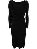 Alberta Ferretti Women Long Sleeves V Neck Midi Dress