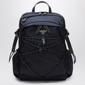 Prada Blue Re-Nylon And Leather Speedrock Backpack Men