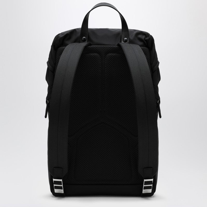 Prada Black Re-Nylon Backpack With Snap Fastener Men