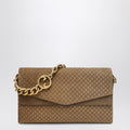 Gucci Large Beige Gg Suede Shoulder Bag Women