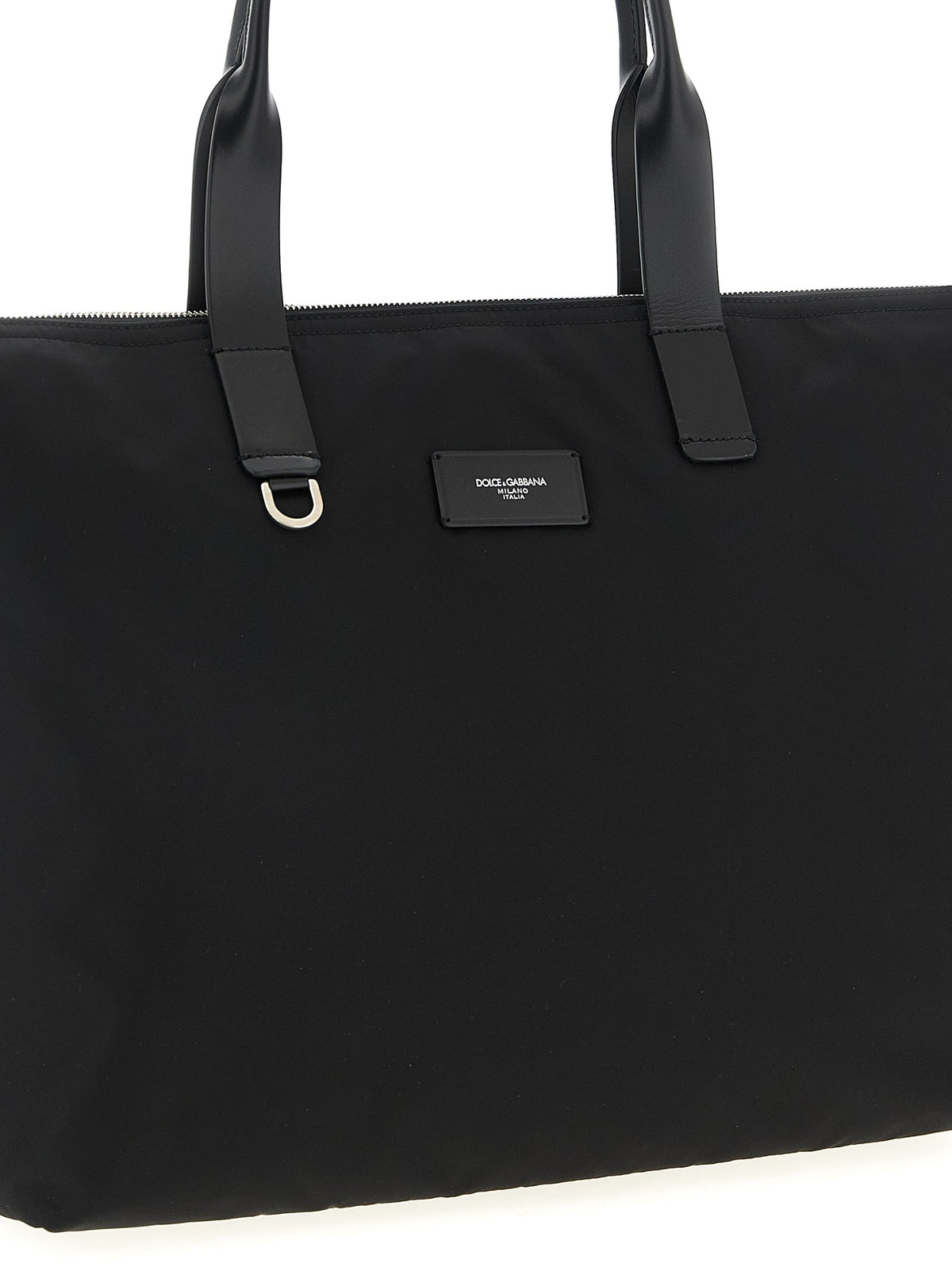 Dolce & Gabbana Men Media Logo Patch Shopping Bag